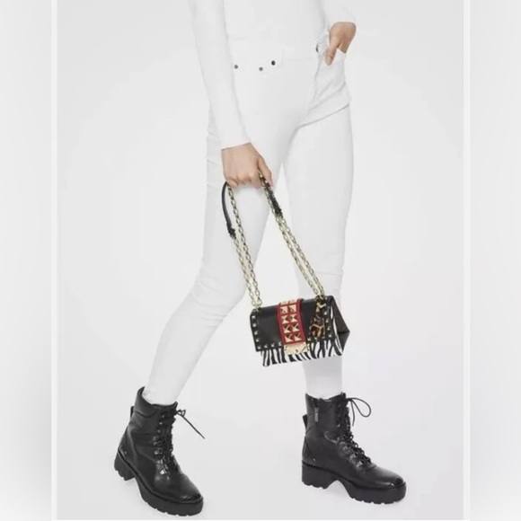 Michael Kors Extra Small Cece Convertible Chain Black Multi/Gold Crossbody - Picture 3 of 6